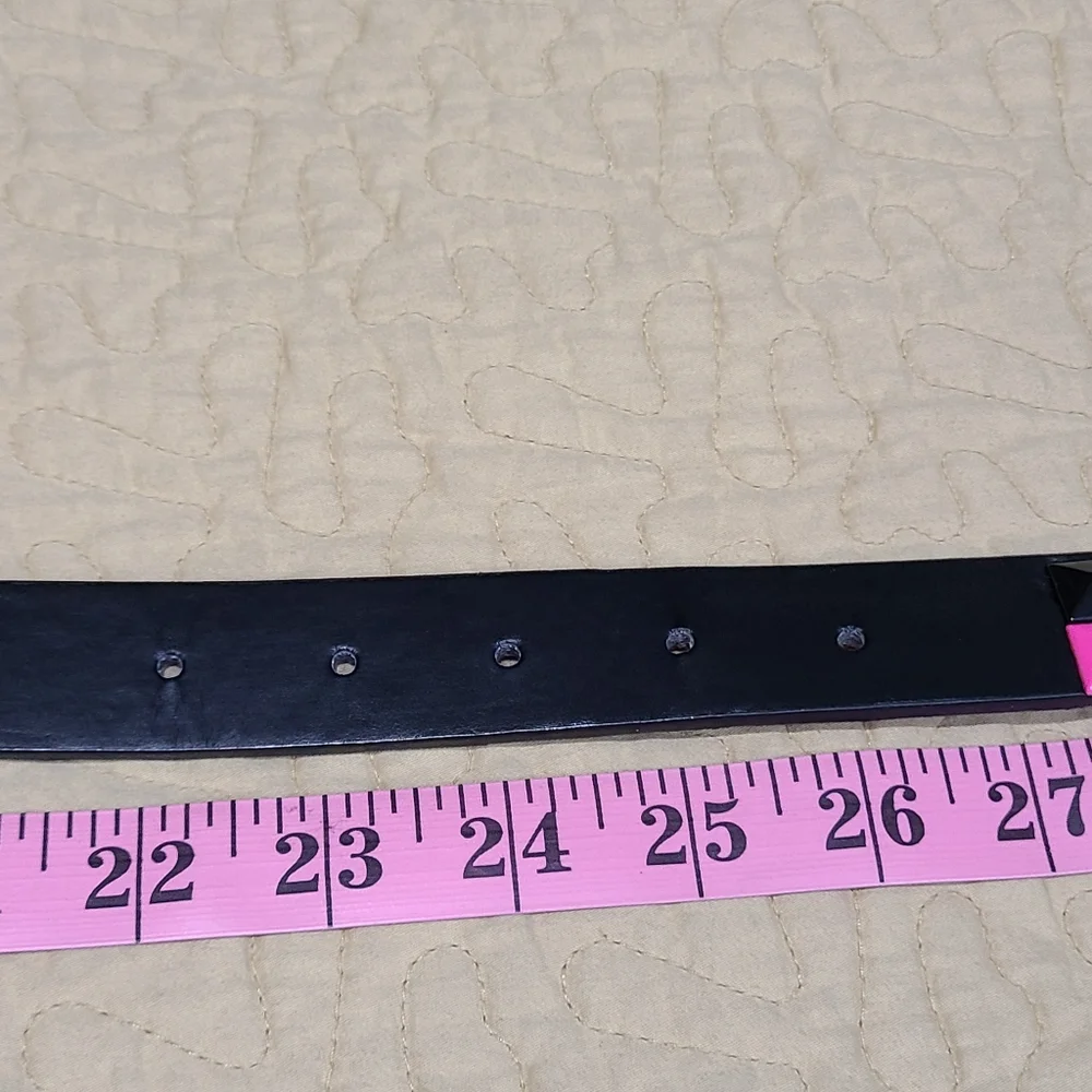 Studded bonded leather belt
